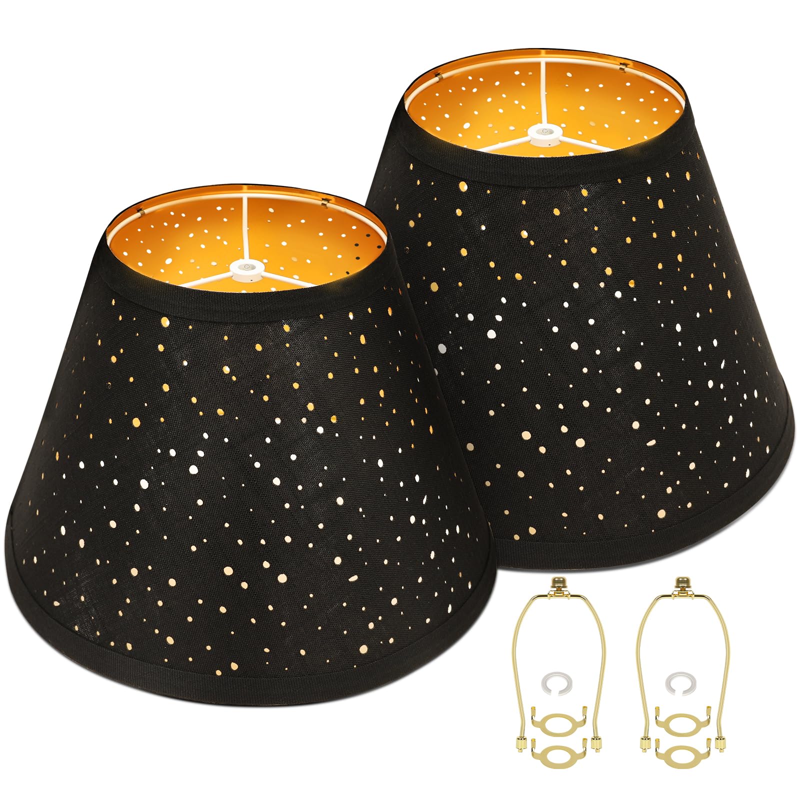 Amazon.com: ALUCSET Black Lamp Shades Set of 2, Barrel Lampshade